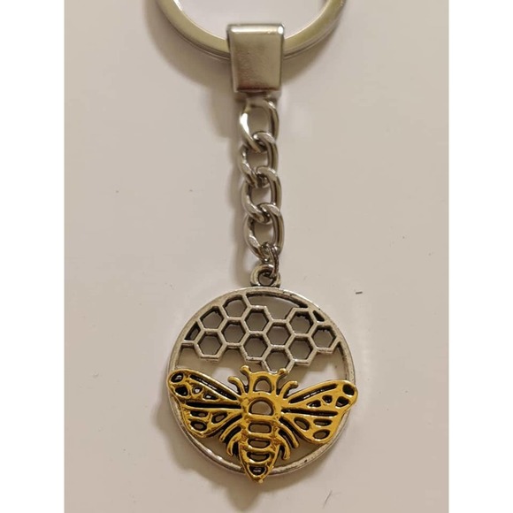 4/$20 Bee and Honeycomb Charms Keychain Bag Purse Pendant Gift Present - Picture 4 of 4